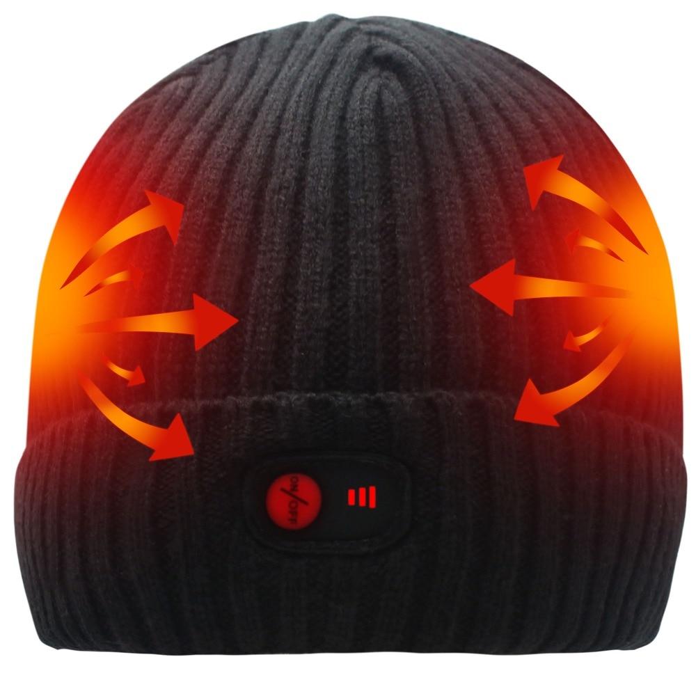 Achetez USB Chapeau Chauffant Bonnet D'automne Catte-t-tricot Chaude  D'hiver Avec Pompom Pour le Ski de Randonnée à Vélo en Plein Air - Noir de  Chine