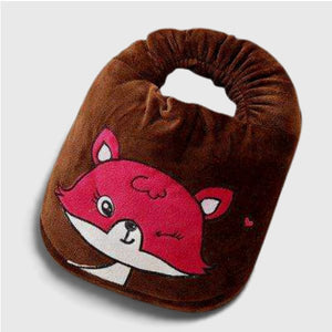 Chauffe pieds électrique | peluche renard chauffe pied vêtement-chauffant