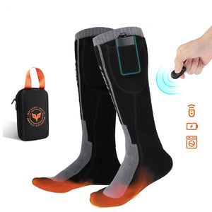Chaussette chauffante avec télécommande — modèle noir 3,7 V, jusqu'à 8 h | VETCHAUD™ - vetement chauffant