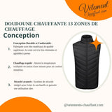 Doudoune chauffante 13 zones double contrôle – chaleur modulable | VETCHAUD™ - vetement chauffant