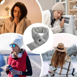 Écharpe chauffante quadrillée USB – chaleur et motif intemporel | VETCHAUD™ - vetement chauffant