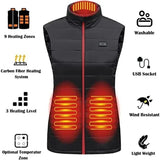 Gilet chauffant femme double contrôle en coton – 9 zones USB | VETCHAUD™ - vetement chauffant