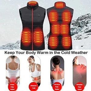 Gilet chauffant femme double contrôle en coton – 9 zones USB | VETCHAUD™ - vetement chauffant