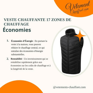 Veste chauffante 17 zones de chauffe – diffusion intégrale haut du corps | VETCHAUD™ - vetement chauffant