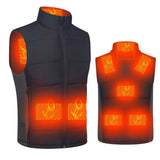 Veste chauffante noire 8 zones – dos, nuque et abdomen chauffés | VETCHAUD™ - vetement chauffant