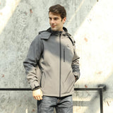 Anorak chauffant homme gris – protection froid glacial automne hiver | VETCHAUD™ - vetement chauffant