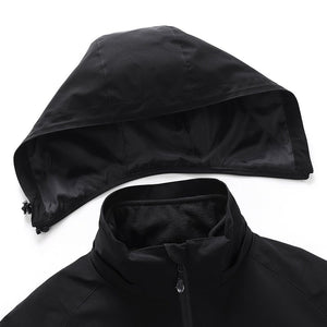 Anorak chauffant noir homme USB 5V – automne et hiver jusqu'à 45°C | VETCHAUD™ - vetement chauffant