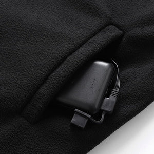 Anorak chauffant noir homme USB 5V – automne et hiver jusqu'à 45°C | VETCHAUD™ - vetement chauffant