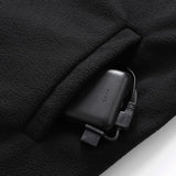 Anorak chauffant noir homme USB 5V – automne et hiver jusqu'à 45°C | VETCHAUD™ - vetement chauffant