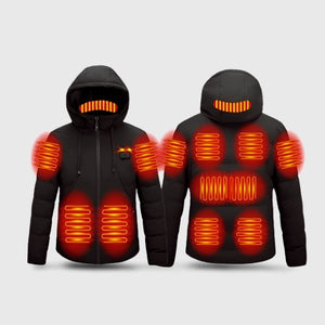Blouson chauffant épais 11 zones double contrôle – hiver rigoureux | VETCHAUD™ - vetement chauffant