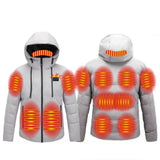 Blouson chauffant épais 11 zones double contrôle – hiver rigoureux | VETCHAUD™ - vetement chauffant