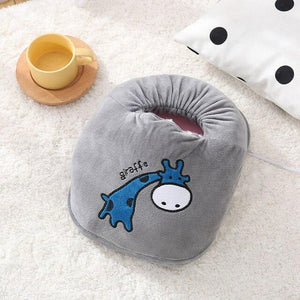 Chauffe pieds électrique | peluche girafe - vetement chauffant