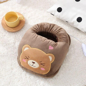 Chauffe pieds électrique | peluche ours - vetement chauffant