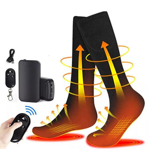 Chaussette chauffante batterie + télécommande — ski, vélo, chasse, pêche | VETCHAUD™ - vetement chauffant