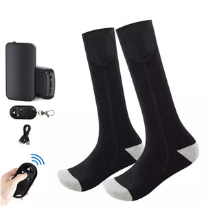 Chaussette chauffante batterie + télécommande — ski, vélo, chasse, pêche | VETCHAUD™ - vetement chauffant