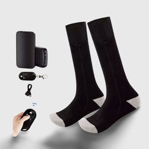 Chaussette chauffante batterie + télécommande — ski, vélo, chasse, pêche | VETCHAUD™ - vetement chauffant
