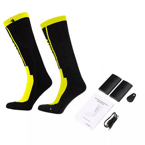 Chaussette chauffante électrique avec télécommande chaussette chauffante Vêtement-chauffant.com jaune S taille 36-40 