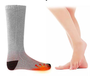 Chaussette chauffante nuit — piles 4,5 V et 50 % coton pour le coucher | VETCHAUD™ - vetement chauffant