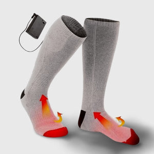 Chaussette chauffante nuit — piles 4,5 V et 50 % coton pour le coucher | VETCHAUD™ - vetement chauffant