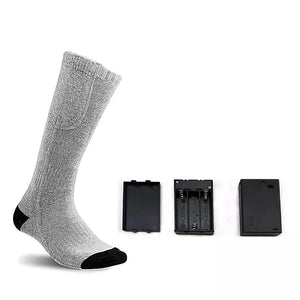 Chaussette chauffante nuit — piles 4,5 V et 50 % coton pour le coucher | VETCHAUD™ - vetement chauffant