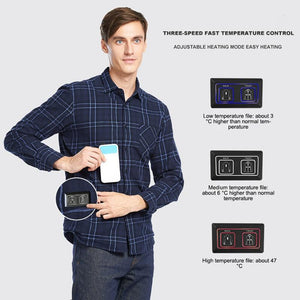 Chemise bleue électrique - vetement chauffant