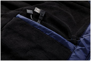 Doudoune chauffante bleue intérieure polaire Vêtement-chauffant.com 