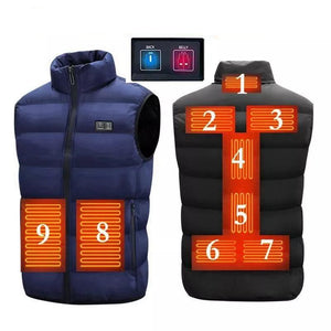 Doudoune chauffante double switch 9 zones – chaleur personnalisable | VETCHAUD™ - vetement chauffant