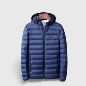 Doudoune chauffante électrique bleu | VETCHAUD™ veste chauffante vêtement-chauffant 