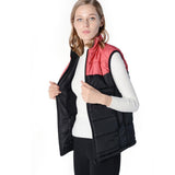 Doudoune chauffante électrique femme rouge 4 zones – style et chaleur | VETCHAUD™ - vetement chauffant