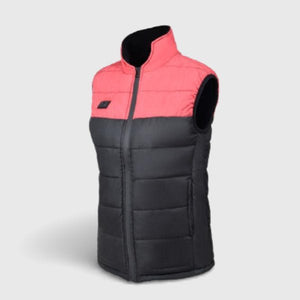 Doudoune chauffante électrique femme rouge 4 zones – style et chaleur | VETCHAUD™ - vetement chauffant