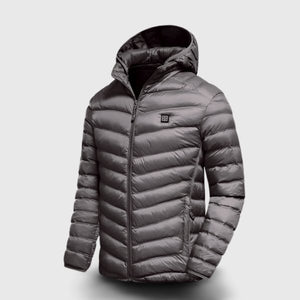 DACUN Manteau Long Chauffant d'hiver for Homme, Veste chauffante électrique  Intelligente Rechargeable, Coupe à 3 températures (Color : Grey, Size 