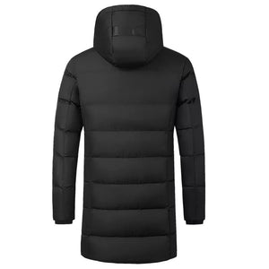Doudoune chauffante longue homme 3 zones – hanches et bas du dos protégés | VETCHAUD™ - vetement chauffant