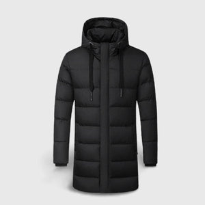 Doudoune chauffante longue homme 3 zones – hanches et bas du dos protégés | VETCHAUD™ - vetement chauffant