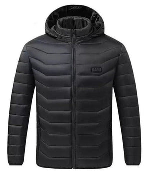 Doudoune chauffante noire 11 zones – chaleur équilibrée avant et arrière | VETCHAUD™ - vetement chauffant