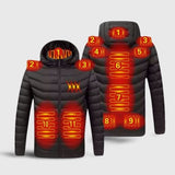 Doudoune chauffante noire 11 zones – chaleur équilibrée avant et arrière | VETCHAUD™ - vetement chauffant