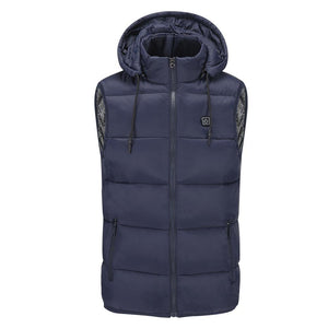 Doudoune chauffante sans manche bleue USB – confort hivernal bras libres | VETCHAUD™ - vetement chauffant