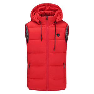 Doudoune chauffante sans manches rouge | VETCHAUD™ - vetement chauffant