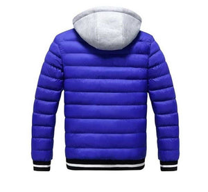 Doudoune d'hiver chauffante USB – bleue ou noire avec capuche | VETCHAUD™ - vetement chauffant
