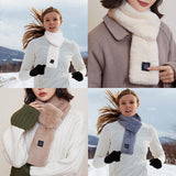 Écharpe chauffante USB à carreaux noirs – style hivernal | VETCHAUD™ - vetement chauffant
