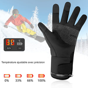 Gants chauffants électriques écran numérique - vetement chauffant