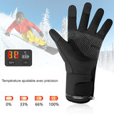 Gants chauffants électriques écran numérique - vetement chauffant