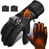 Gants chauffants en cuir pour moto - vetement chauffant