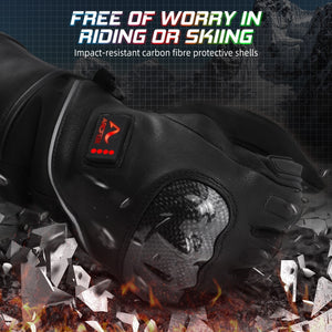 Gants chauffants en cuir pour moto - vetement chauffant