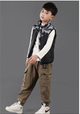 Gilet chauffant enfant camouflage gris – 3 zones infrarouge USB | VETCHAUD™ - vetement chauffant