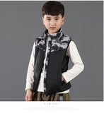Gilet chauffant enfant camouflage gris – 3 zones infrarouge USB | VETCHAUD™ - vetement chauffant