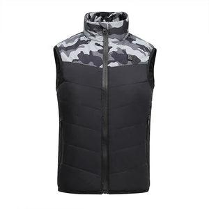 Gilet chauffant enfant camouflage gris – 3 zones infrarouge USB | VETCHAUD™ - vetement chauffant