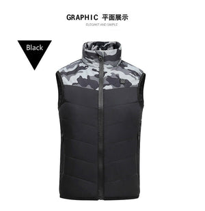 Gilet chauffant enfant camouflage gris – 3 zones infrarouge USB | VETCHAUD™ - vetement chauffant
