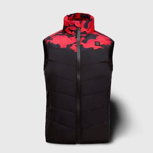 Gilet chauffant enfant camouflage rouge – 3 zones USB | VETCHAUD™ - vetement chauffant