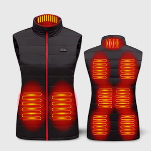 Gilet chauffant femme double contrôle en coton – 9 zones USB | VETCHAUD™ - vetement chauffant