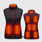 Gilet chauffant femme double contrôle en coton – 9 zones USB | VETCHAUD™ - vetement chauffant